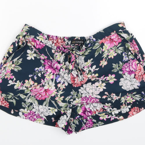 Autograph Womens Multicoloured Floral  Hot Pants Shorts Size 10