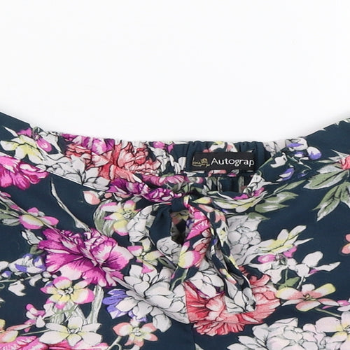 Autograph Womens Multicoloured Floral  Hot Pants Shorts Size 10