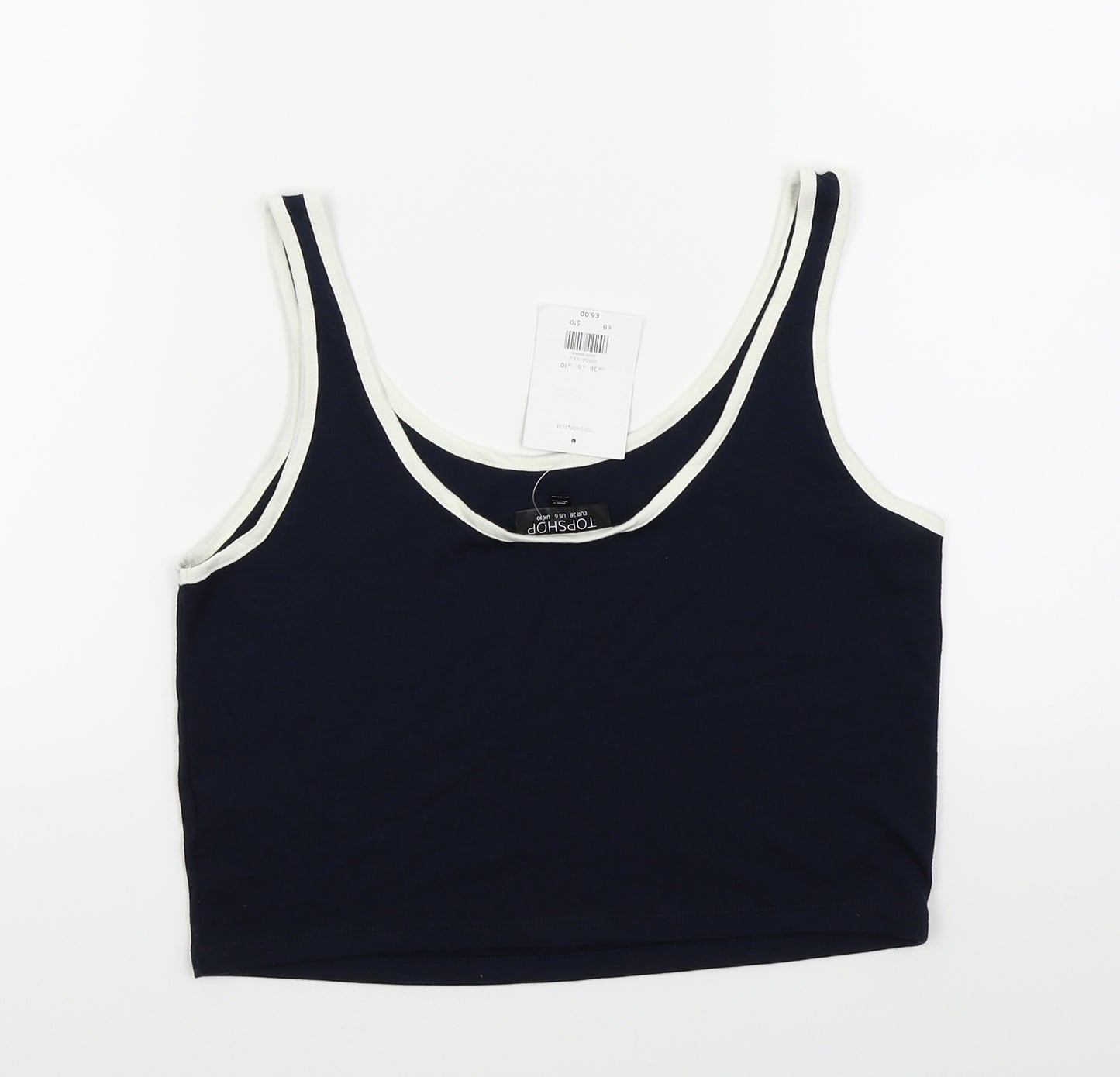 Topshop Womens Blue   Basic Tank Size 10  - Crop top