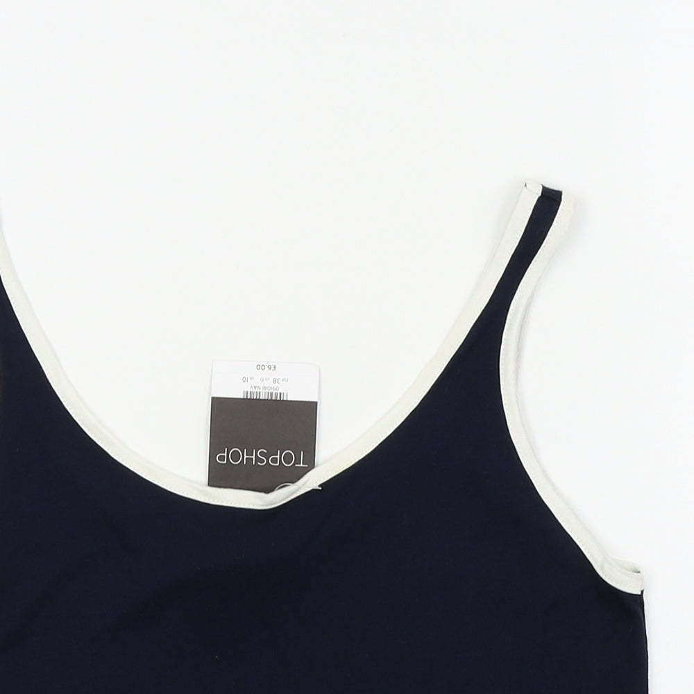 Topshop Womens Blue   Basic Tank Size 10  - Crop top