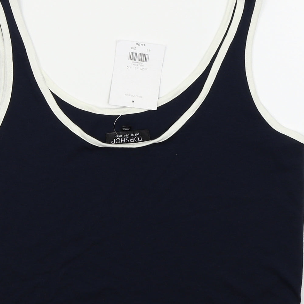 Topshop Womens Blue   Basic Tank Size 10  - Crop top