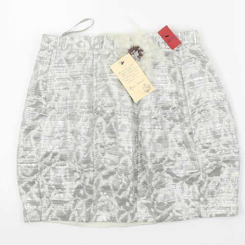 River Island Womens Silver   Pleated Skirt Size 10