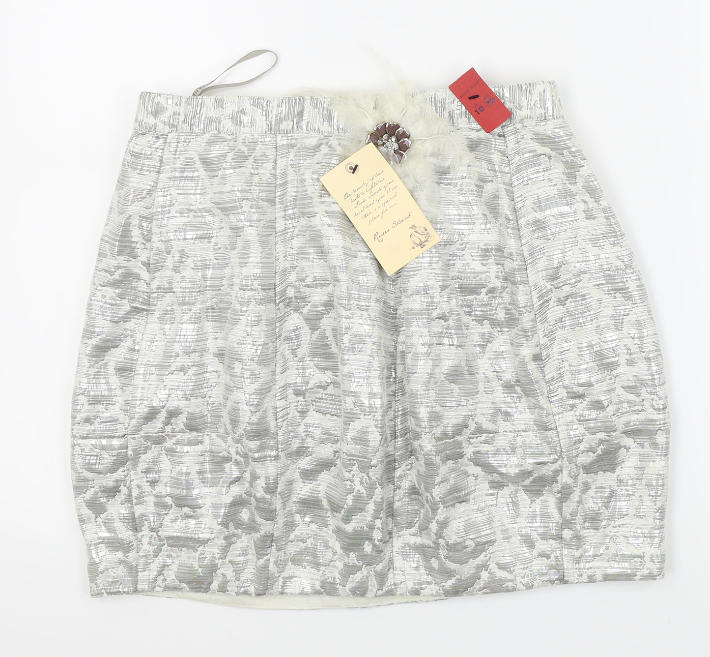 River Island Womens Silver   Pleated Skirt Size 10