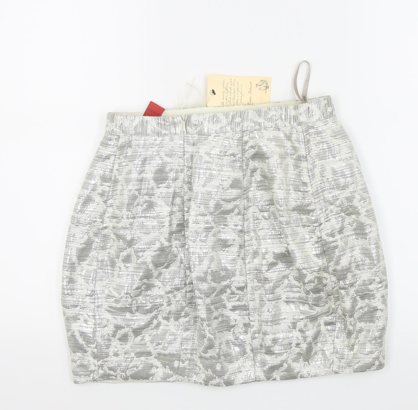 River Island Womens Silver   Pleated Skirt Size 10