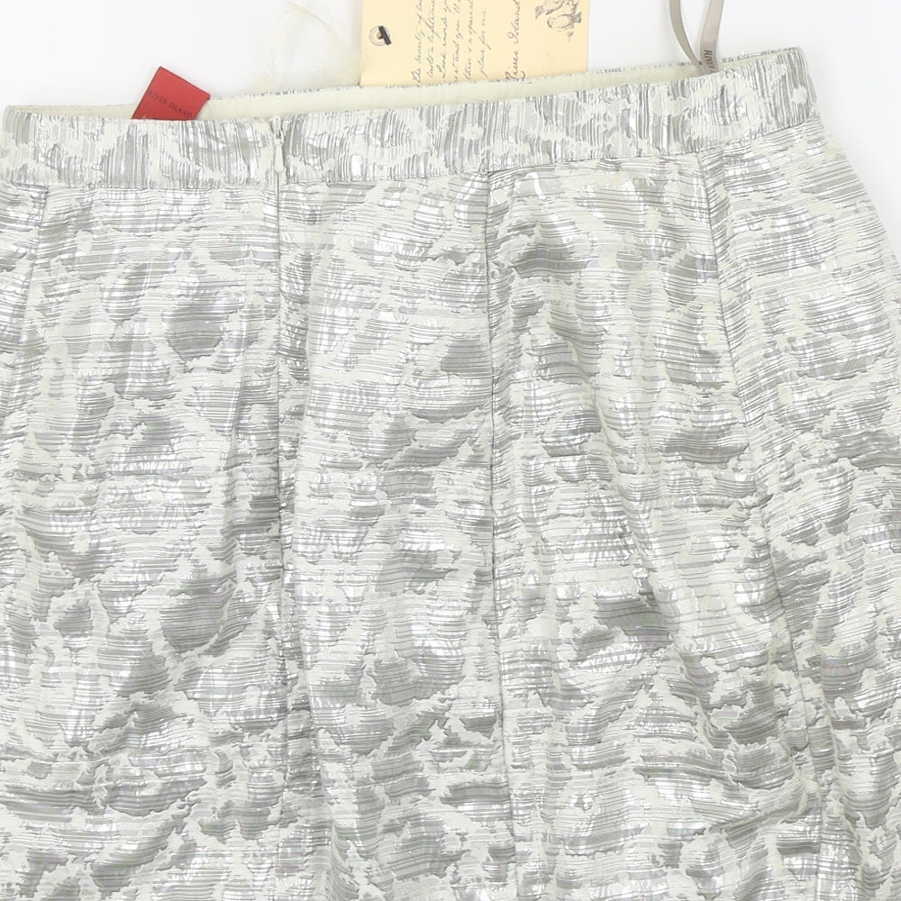 River Island Womens Silver   Pleated Skirt Size 10