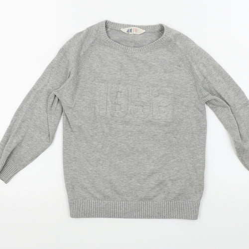 H&M Boys Grey   Pullover Sweatshirt Size 5-6 Years