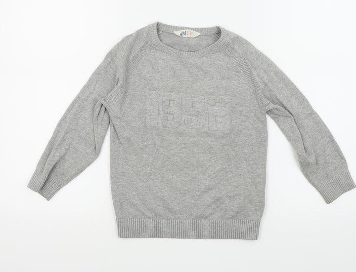 H&M Boys Grey   Pullover Sweatshirt Size 5-6 Years