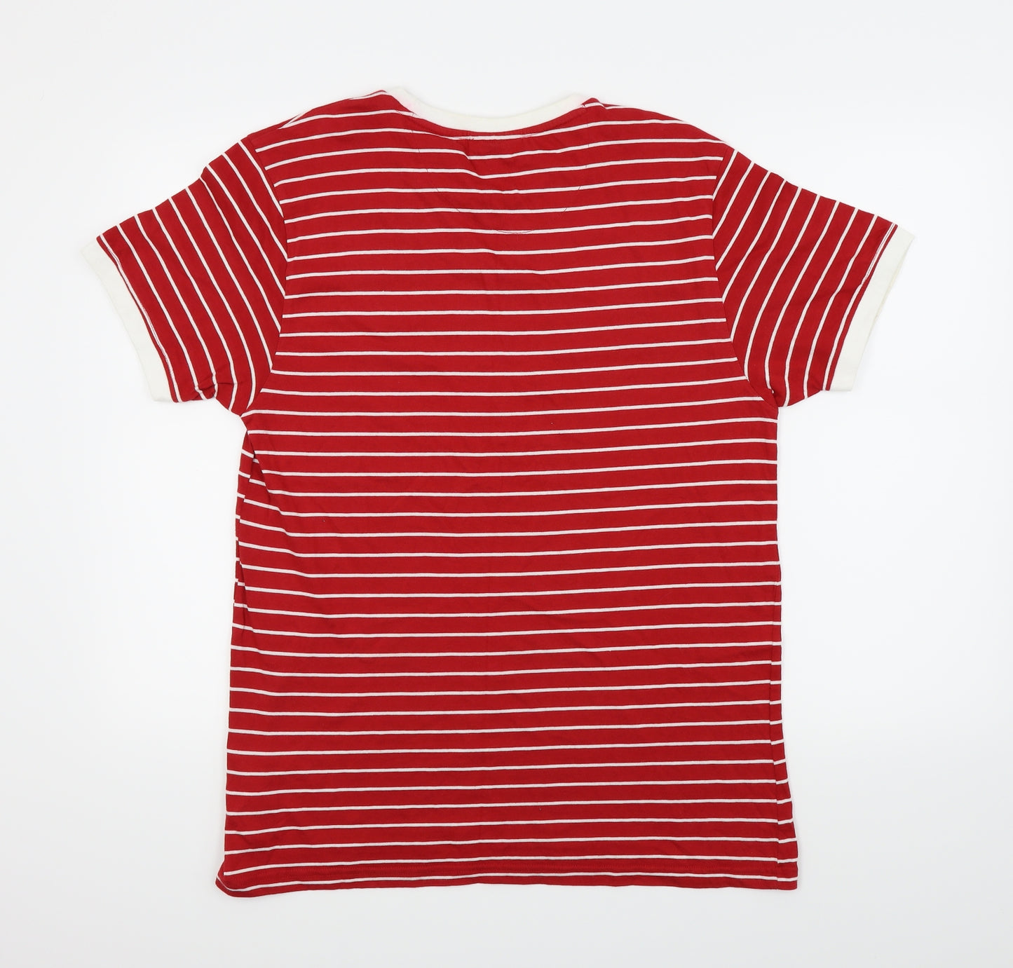 Pierre Cardin Mens Red Striped   T-Shirt Size L