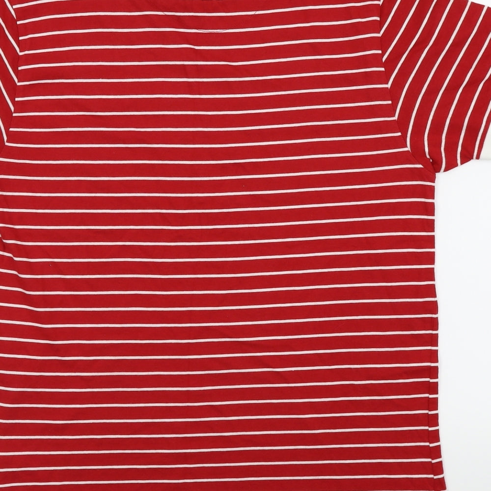 Pierre Cardin Mens Red Striped   T-Shirt Size L