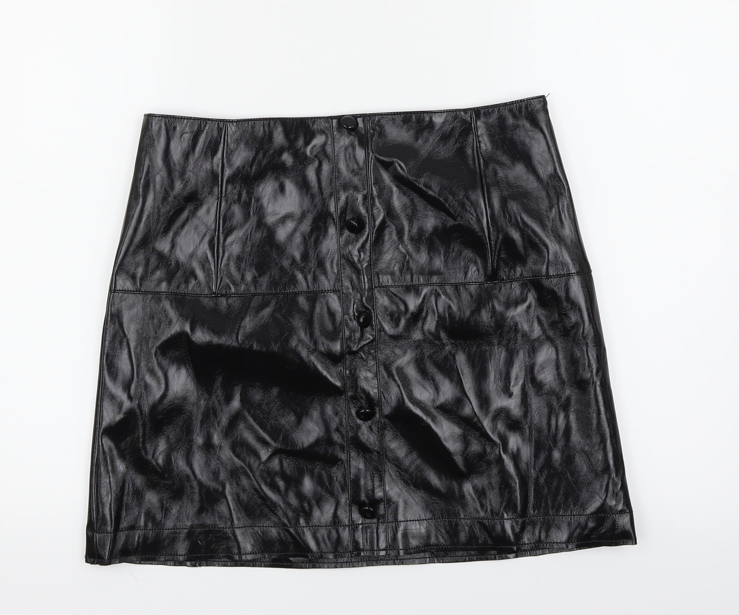 River Island Womens Black   Mini Skirt Size 12  - Leather Effect