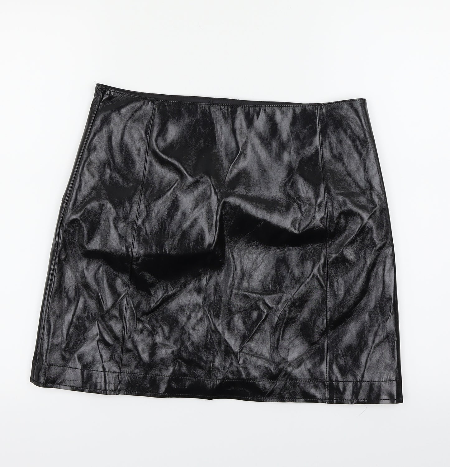 River Island Womens Black   Mini Skirt Size 12  - Leather Effect