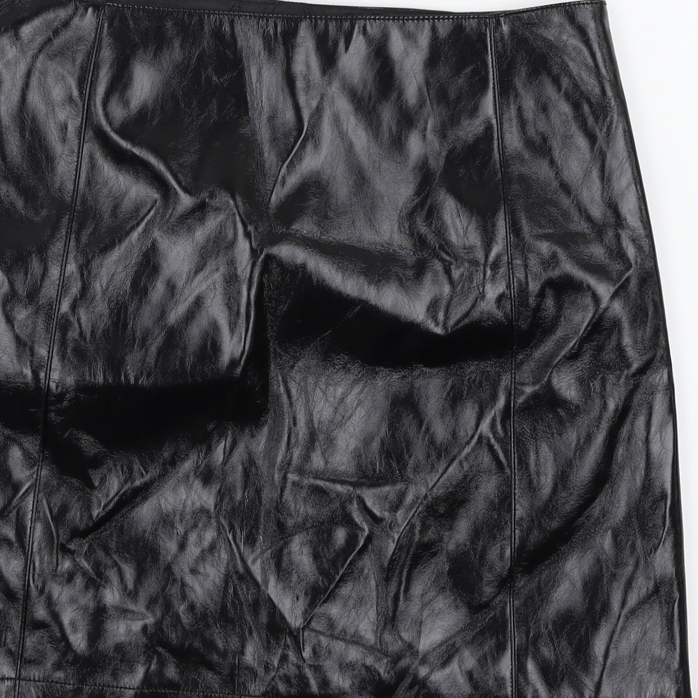 River Island Womens Black   Mini Skirt Size 12  - Leather Effect