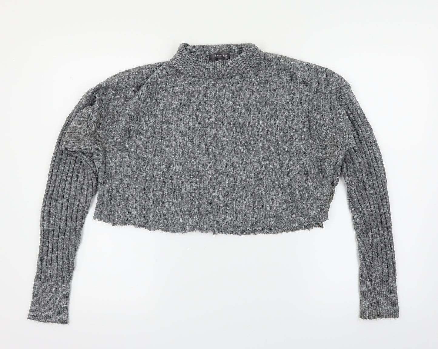 Primark Womens Grey  Knit Pullover Jumper Size S  - Cropped