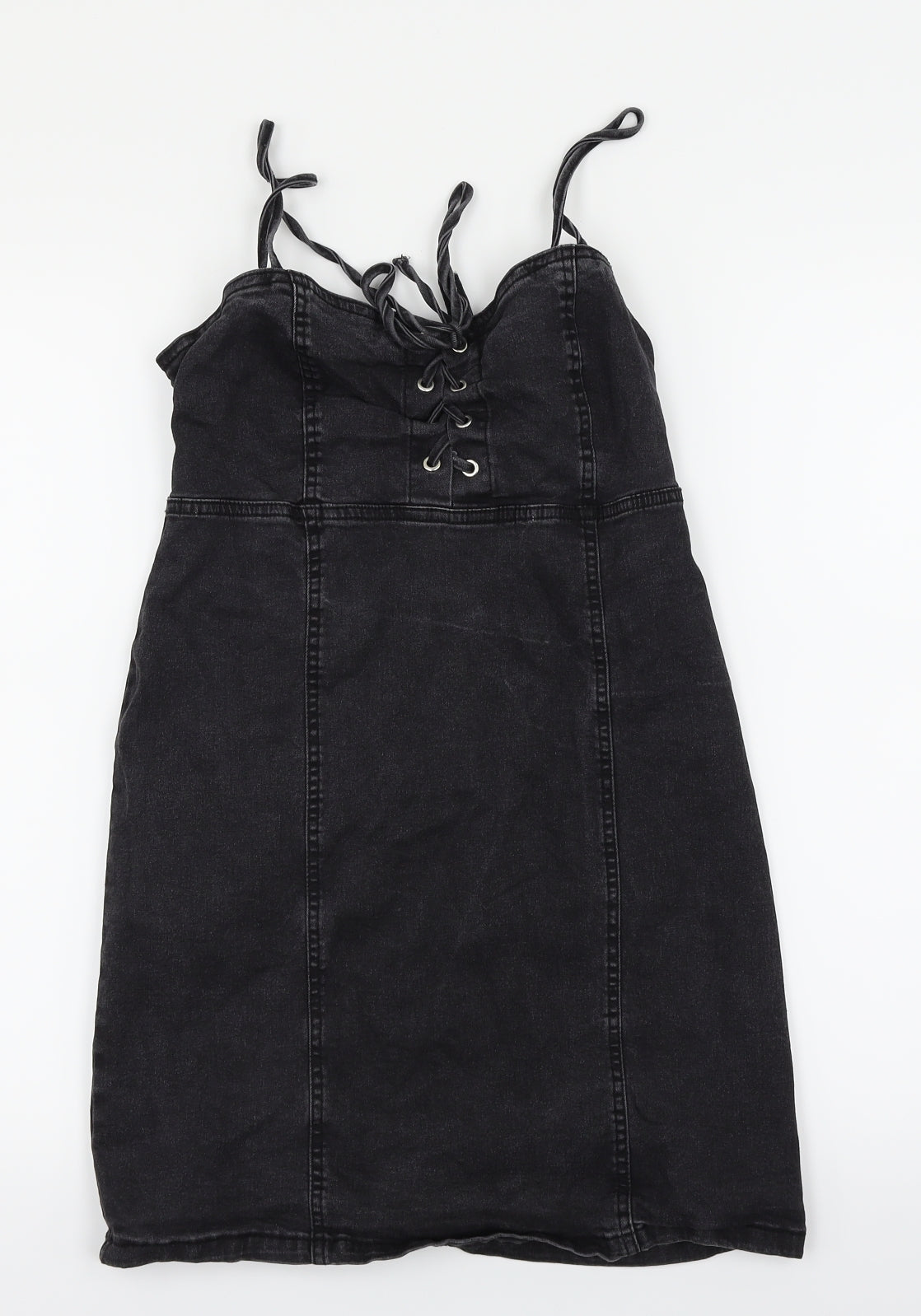 Denim & Co. Womens Black  Denim Bodycon  Size 10