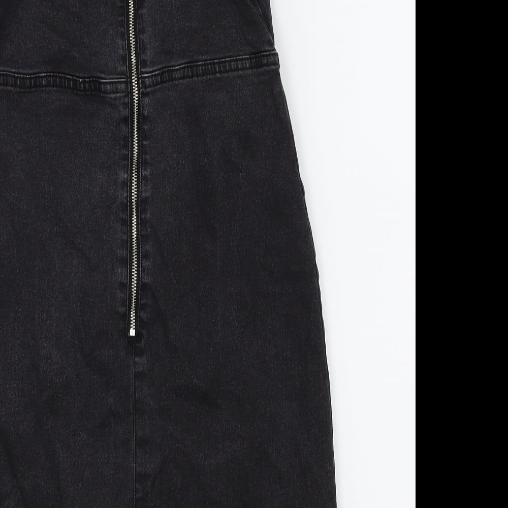 Denim & Co. Womens Black  Denim Bodycon  Size 10