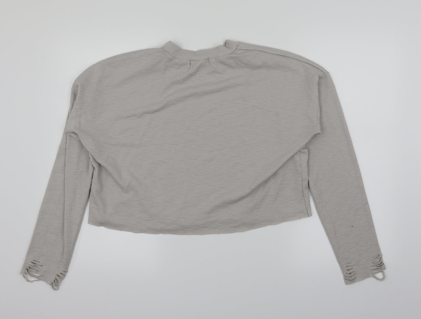 Misguided Womens Grey   Pullover Jumper Size 10  - Cropped