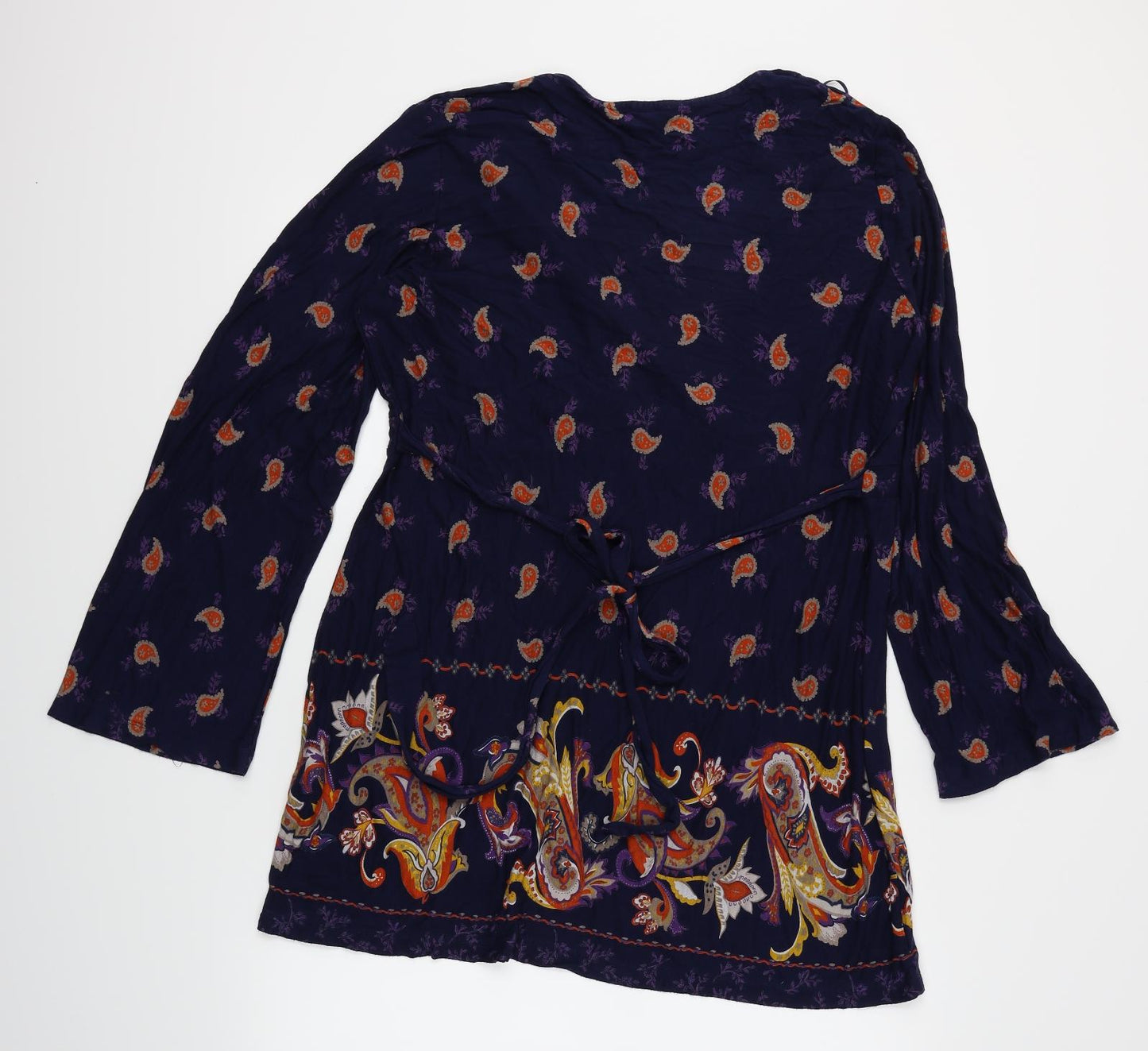 Papaya Womens Blue Paisley  Wrap Blouse Size 22