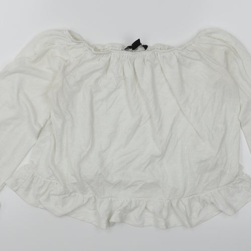 Atmosphere Womens White   Cropped Blouse Size 4