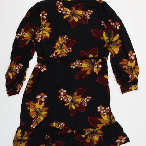 Papaya Womens Black Floral  Shirt Dress  Size 18