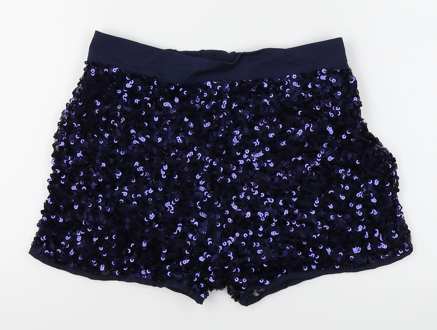 Jasper Conran Girls Blue   Hot Pants Shorts Size 12 Years - Sequins