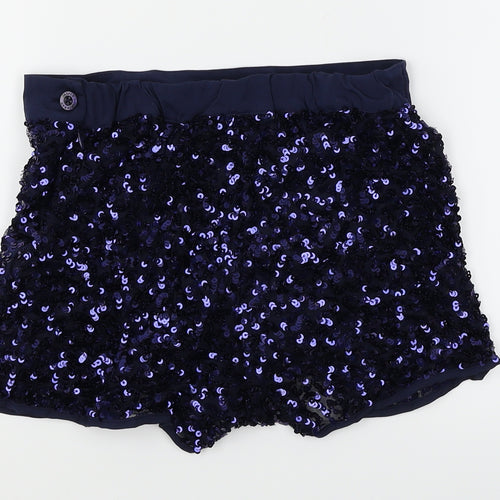 Jasper Conran Girls Blue   Hot Pants Shorts Size 12 Years - Sequins