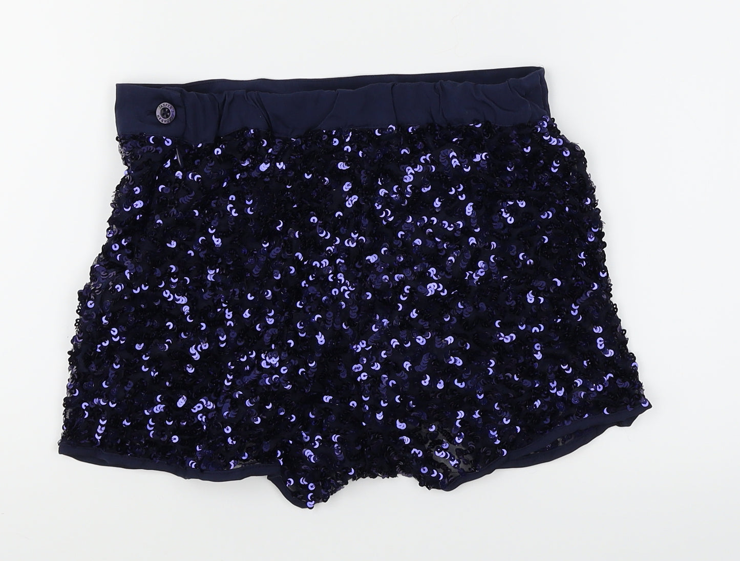 Jasper Conran Girls Blue   Hot Pants Shorts Size 12 Years - Sequins
