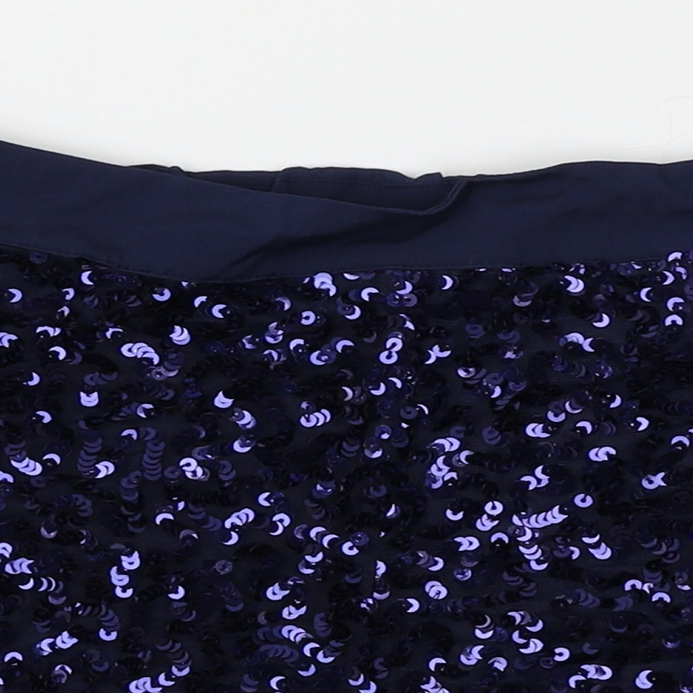 Jasper Conran Girls Blue   Hot Pants Shorts Size 12 Years - Sequins