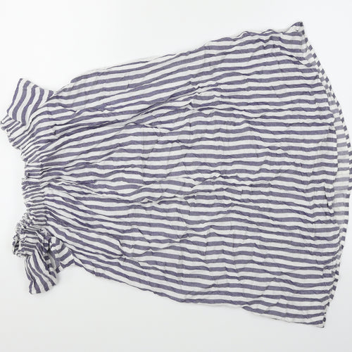 Papaya Womens Blue Striped  A-Line  Size 8