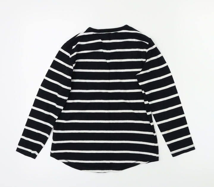 NEXT Boys Black Striped Pullover Casual Size 7 Years