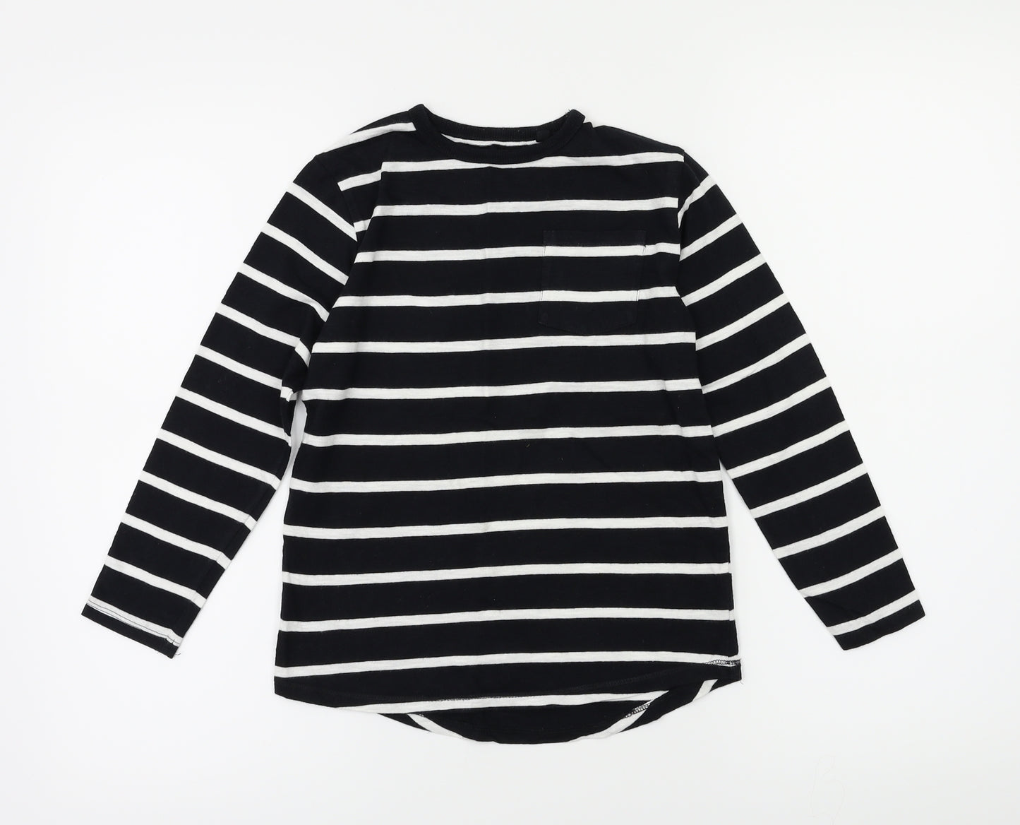 NEXT Boys Black Striped  Pullover Casual Size 7 Years