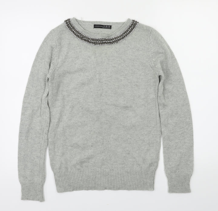 Primark Womens Grey   Pullover Jumper Size 6