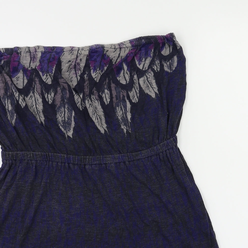 Ecote Womens Blue   Basic T-Shirt Size M  - Feather pattern