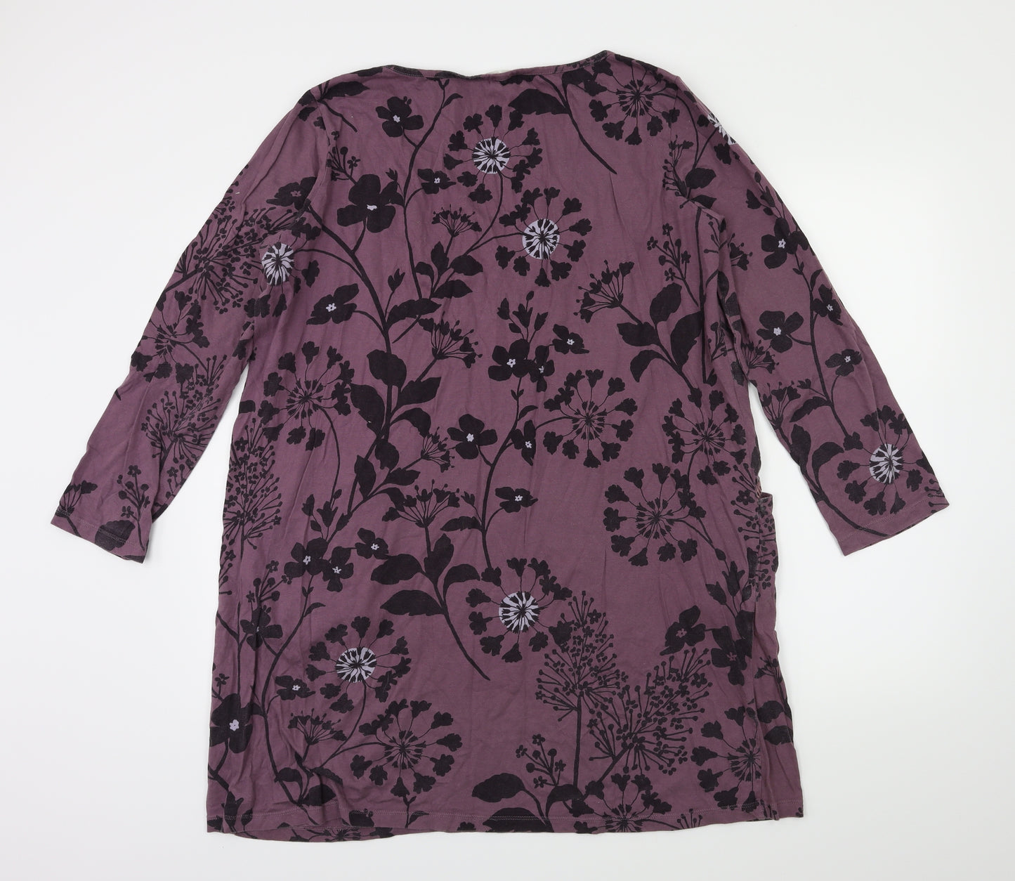 Nomads Womens Purple Floral  Basic T-Shirt Size 18