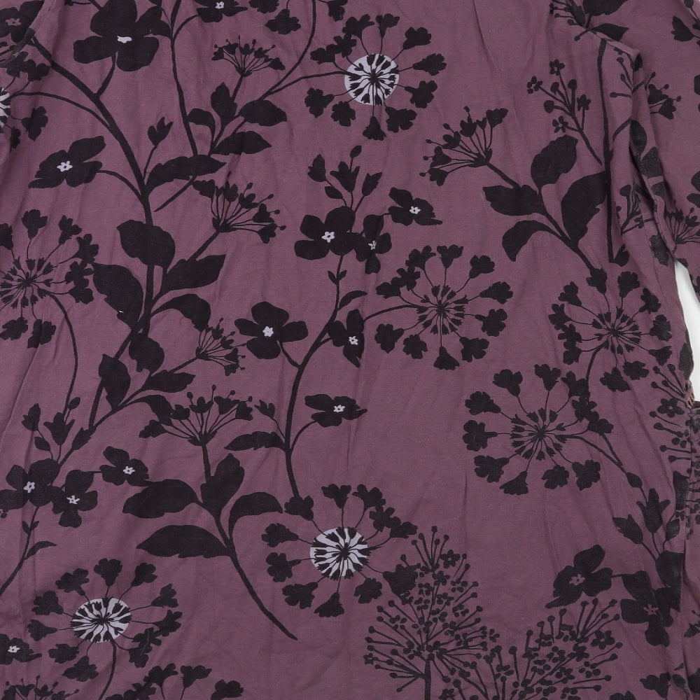 Nomads Womens Purple Floral  Basic T-Shirt Size 18