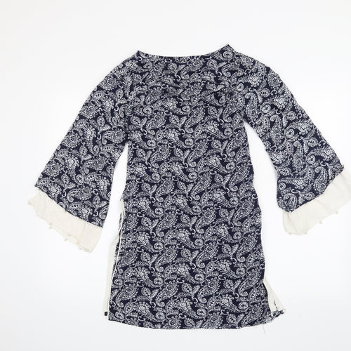 Shiffonz Womens Blue Paisley  A-Line  Size XS