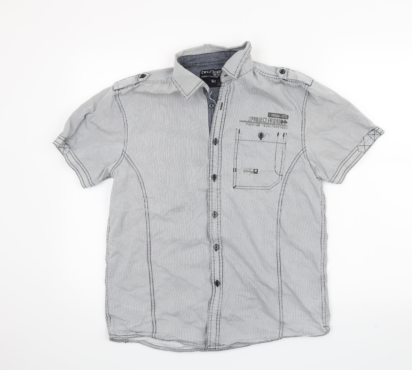 CWS Mens Grey    Button-Up Size M