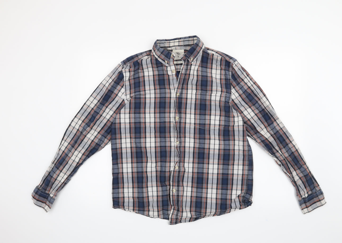 Cedar Wood State Mens Blue Check   Button-Up Size M