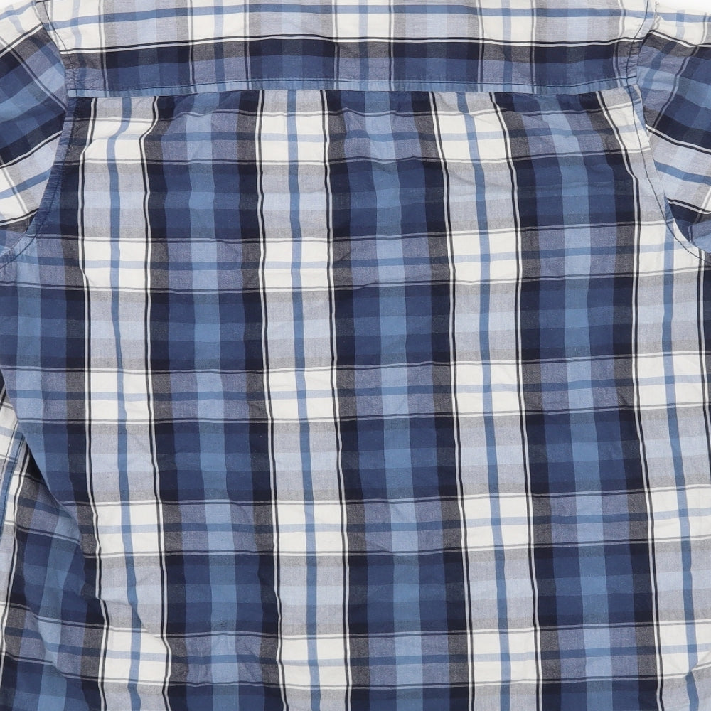 Cedar Wood State Mens Blue Check   Button-Up Size M