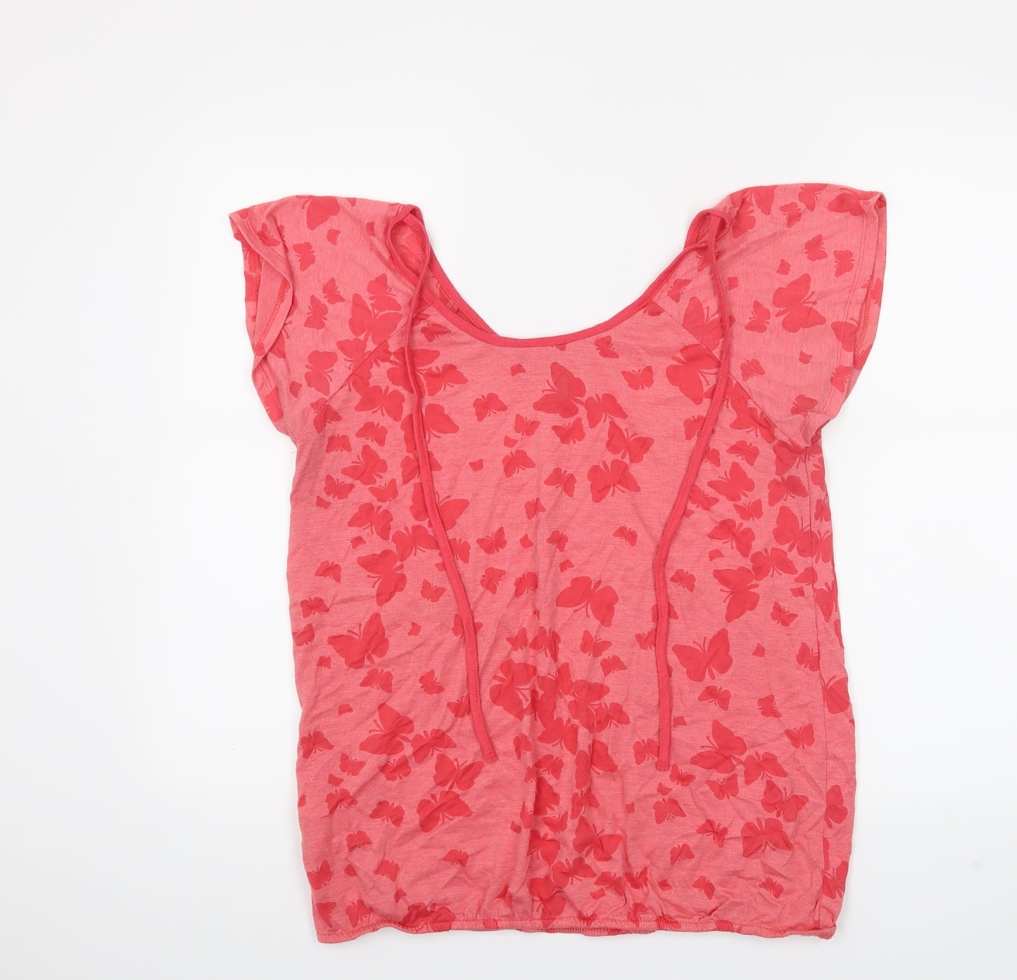 Pineapple Womens Pink Animal Print  Basic T-Shirt Size 16