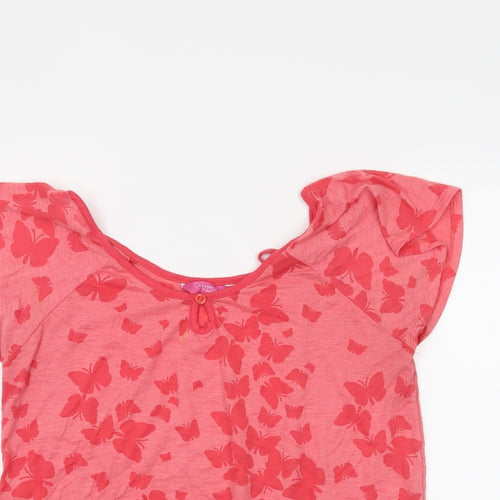 Pineapple Womens Pink Animal Print  Basic T-Shirt Size 16