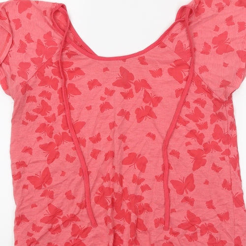 Pineapple Womens Pink Animal Print  Basic T-Shirt Size 16