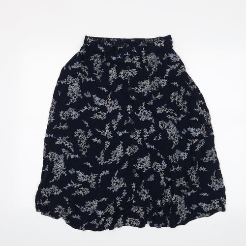 Bon Marché Womens Blue Floral  A-Line Skirt Size 16