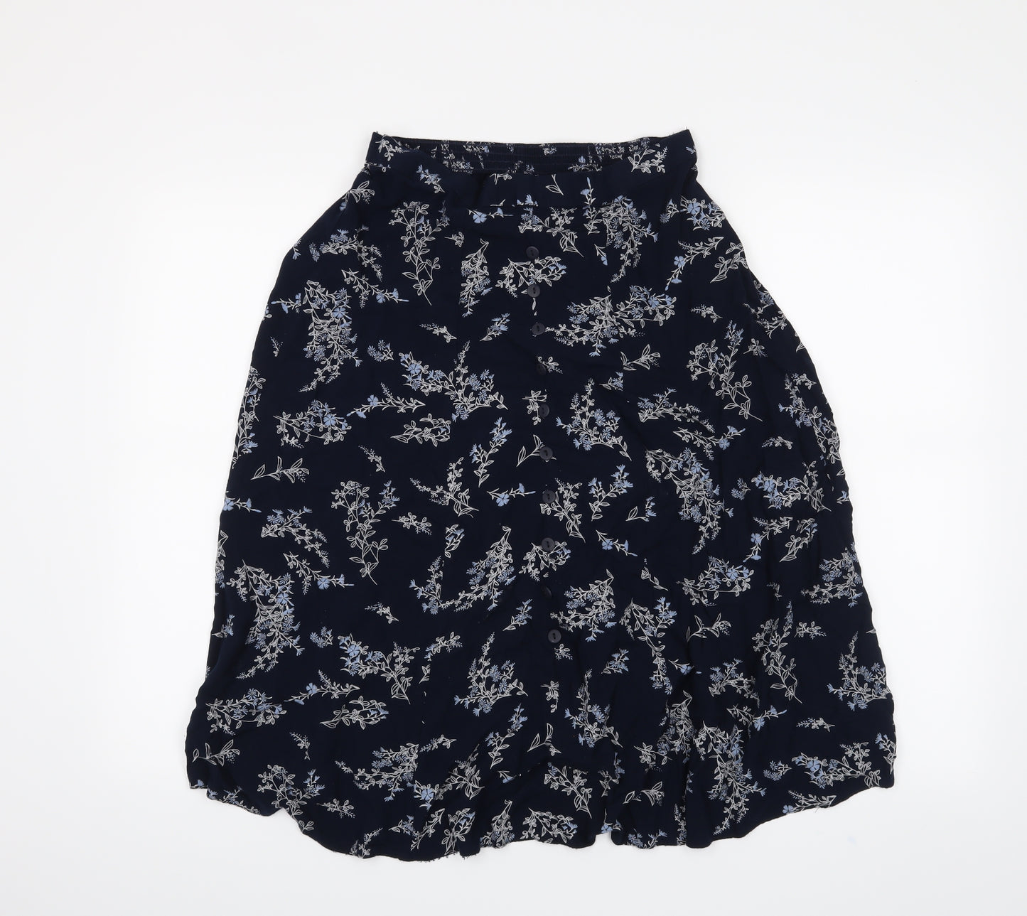Bon Marché Womens Blue Floral  A-Line Skirt Size 16