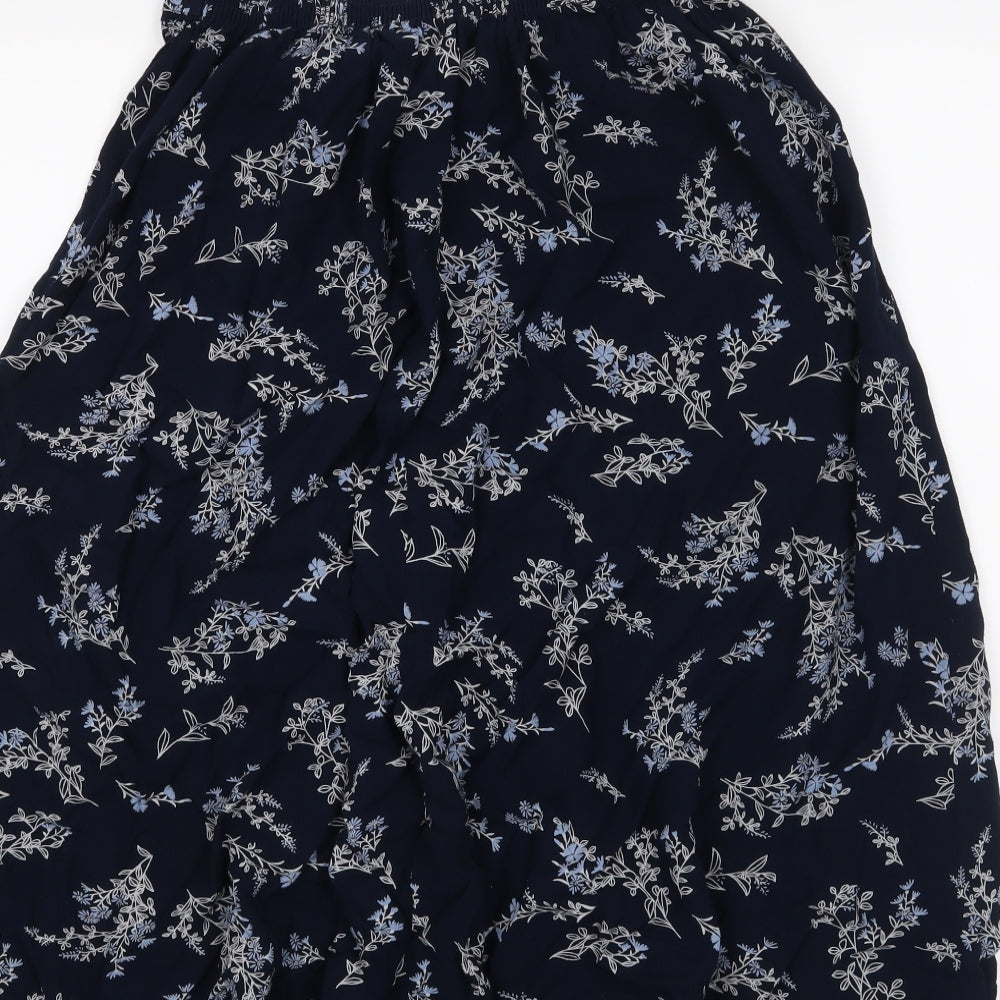 Bon Marché Womens Blue Floral  A-Line Skirt Size 16