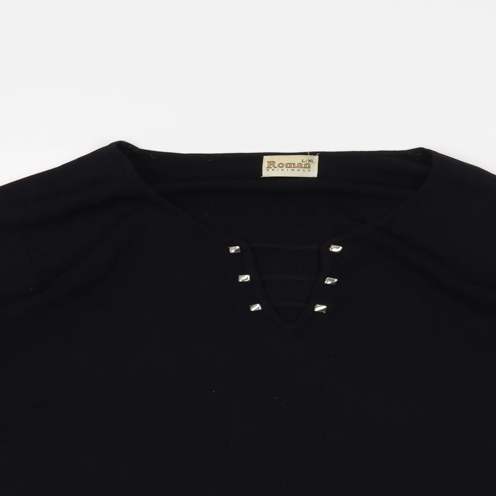 Roman Originals Womens Black   Pullover Jumper Size L