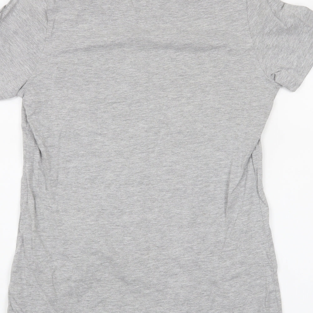 Bella + Canvas Womens Grey Houndstooth  Basic T-Shirt Size S