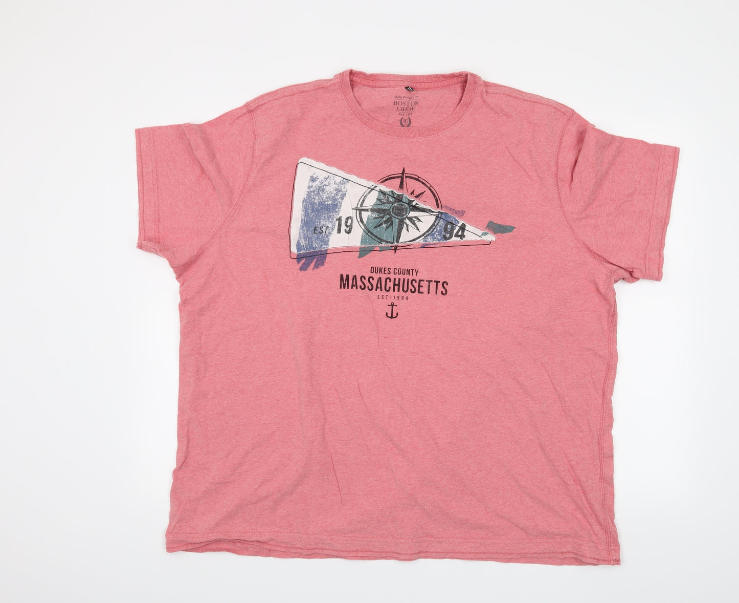 Boston Crew Mens Pink    T-Shirt Size 3XL