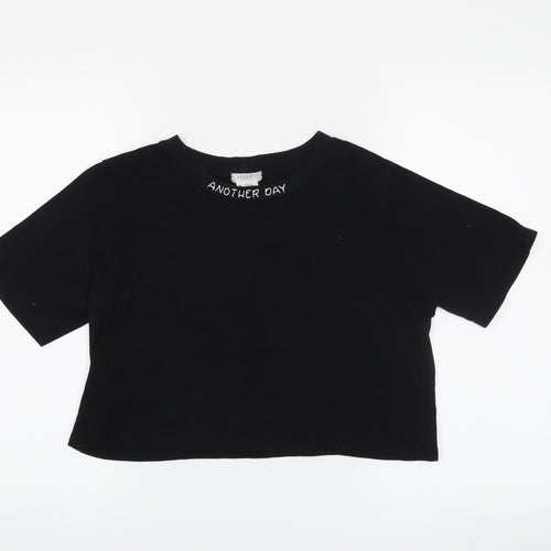 Cooperative Womens Black   Cropped T-Shirt Size M