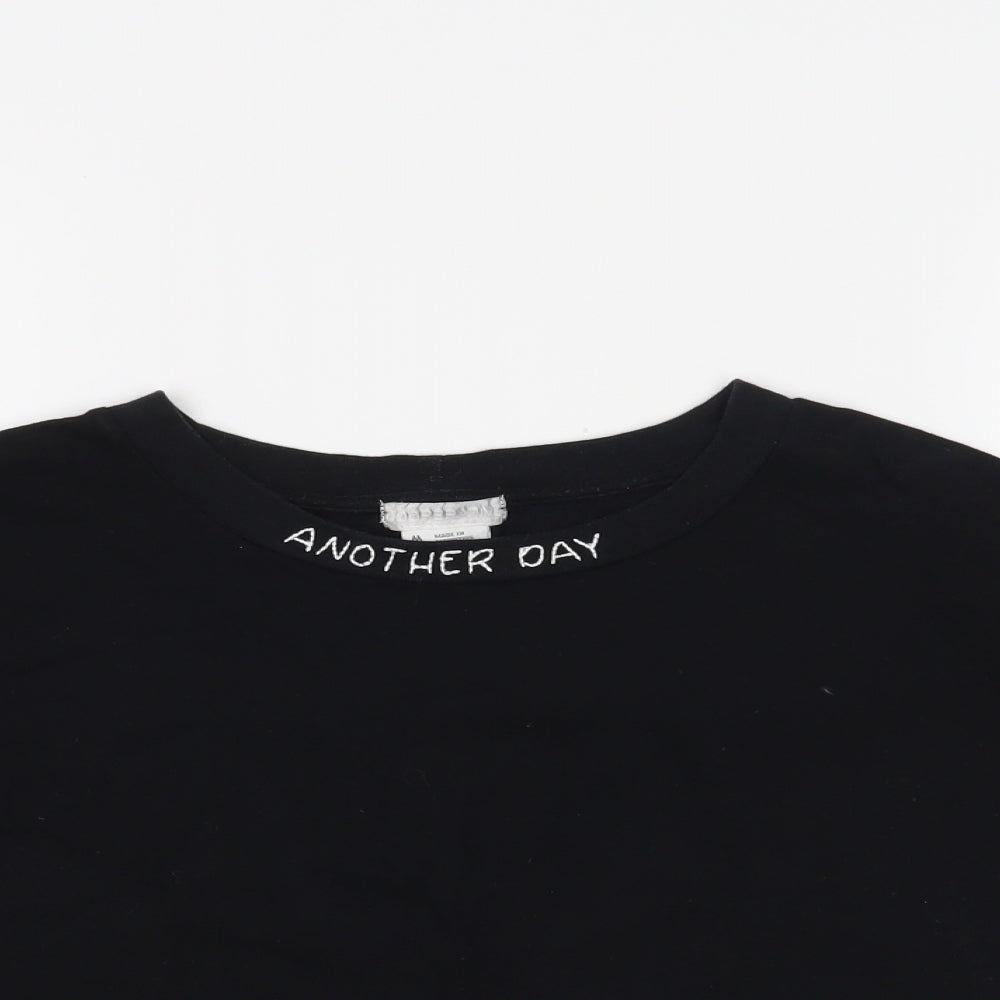 Cooperative Womens Black   Cropped T-Shirt Size M