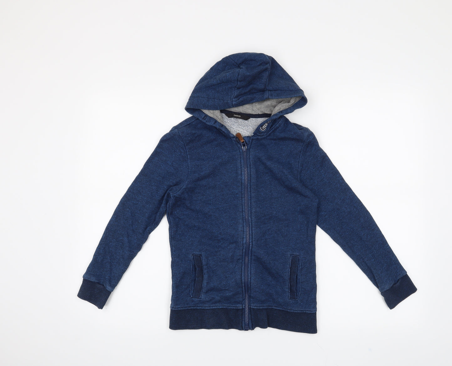 George Boys Blue   Full Zip Hoodie Size 7-8 Years